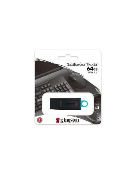 64GB DataTraveler Exodia USB Type-A 3.2 Gen 1 (3.1 Gen 1)