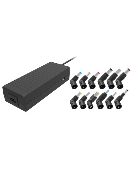 120W Alimentatore Universale per Notebook con 12 connettori 1xUSB-A(5Vx1A) 100/240V AC  9.5/24VDC