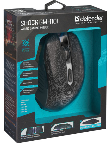 SHOCK GM-110L, 800-3200 DPI, RGB