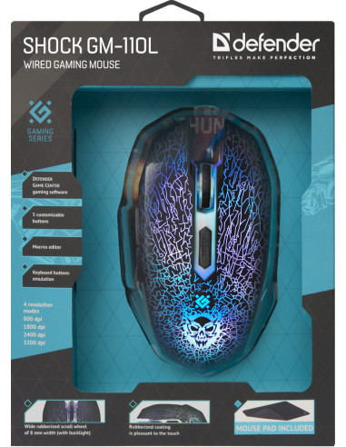 SHOCK GM-110L, 800-3200 DPI, RGB