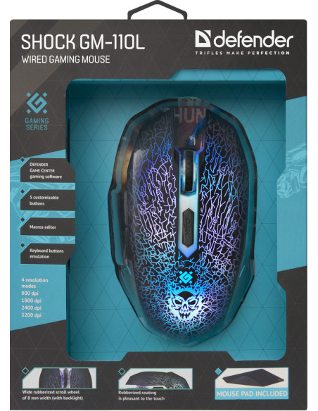 SHOCK GM-110L, 800-3200 DPI, RGB