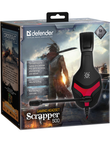 SCRAPPER 500, GAMING CUFFIE CON MICROFONO, NERO/ROSSO PC e Consolle