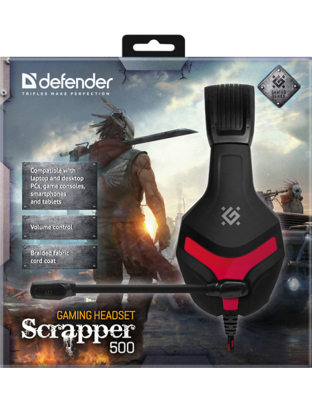 SCRAPPER 500, GAMING CUFFIE CON MICROFONO, NERO/ROSSO PC e Consolle