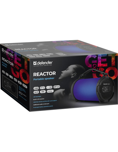 REACTOR CASSA BLUETOOTH 5.0, 8W, Light/FM/TF/USB/AUX