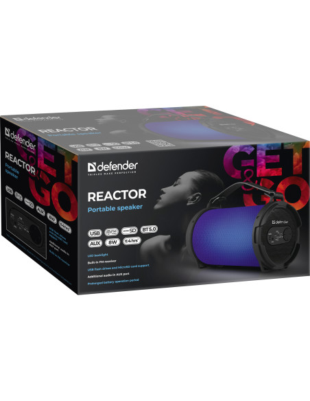 REACTOR CASSA BLUETOOTH 5.0, 8W, Light/FM/TF/USB/AUX