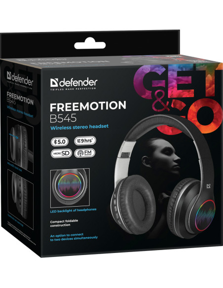 FREEMOTION B545, CUFFIE BLUETOOTH 5.0, LED