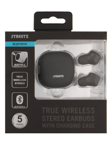 True Wireless Stereo in-ear, IPX6 charge case, black