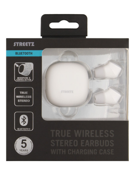 True Wireless Stereo in-ear, IPX6 charge case, Bianco