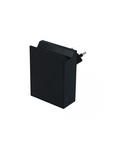 23W Slim travel charger, 2x USB, QC 3.0 Nero