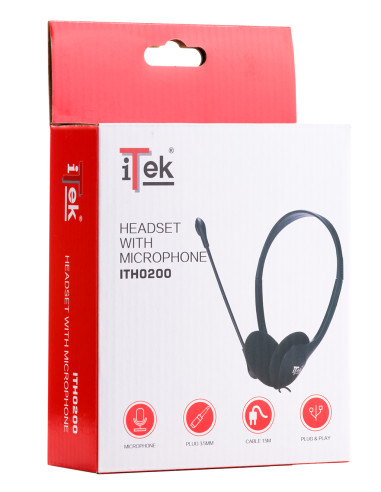 Cuffie O200 - Microfono regolabile, controllo volume, 2x3.5mm plug