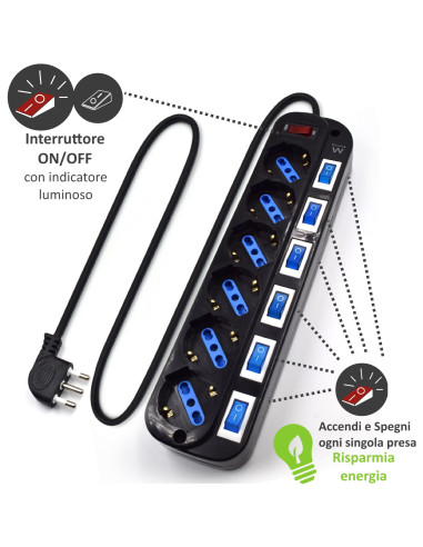 Multipla 6 posizioni nera