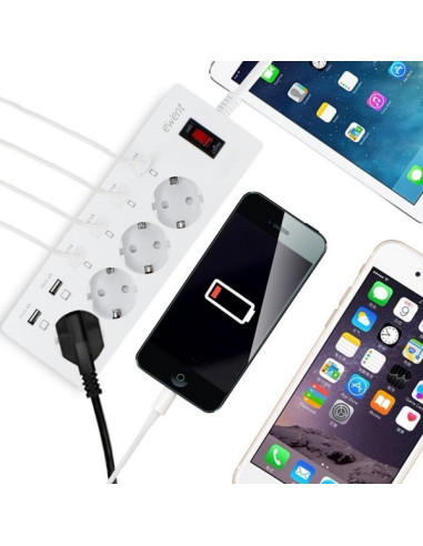 Multipla 4 posizioni + 6 Ricarica USB 2,4A