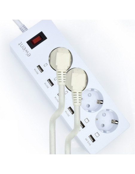 Multipla 4 posizioni + 6 Ricarica USB 2,4A
