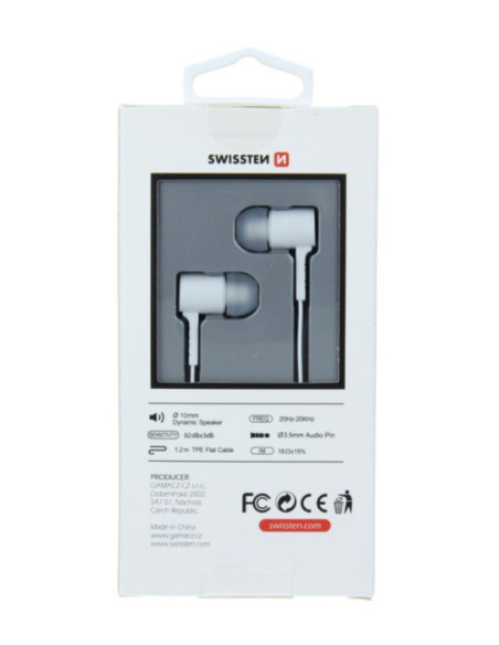 YS-D2, auricolari con microfono, white, 3.5 mm jack