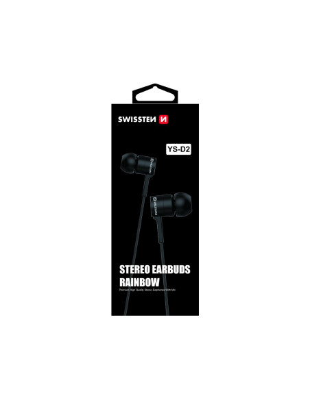 YS-D2, auricolari con microfono, black, 3.5 mm jack