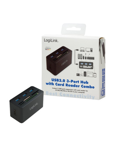 USB 3.0 Hub with All-in-One Card Reader