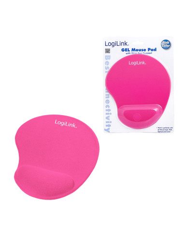Mousepad with Silicone Gel Hand Rest, Pink