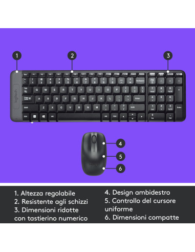 MK220 Mouse + Tastiera