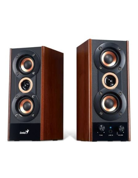 Loudspeakers SP-HF 800A 2.0 20W brown-black, volume control, wooden