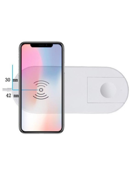 10W 2 in 1 wireless charger, white 5V Qi