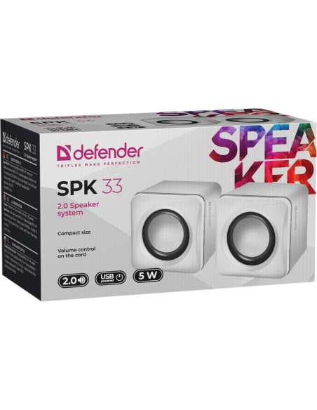 SPK 33, CASSE 2.0, 5W, USB, BIANCO