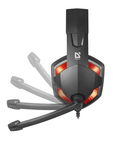 WARHEAD G-370, CUFFIE CON MICROFONO, LED ROSSO