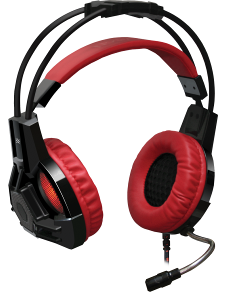 LESTER, Cuffie Gaming con Microfono, LED Rosso (2x3,5)mm-jack USB(alim)