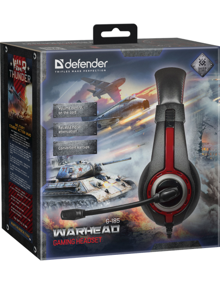 Warhead G-185, microphone, black and red, (2x3.5)mm jack