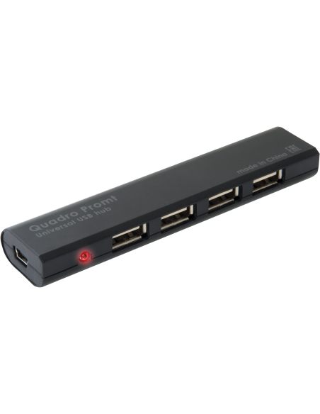 QUADRO PROMT, HUB USB 2.0, 4 PORTE, NERO