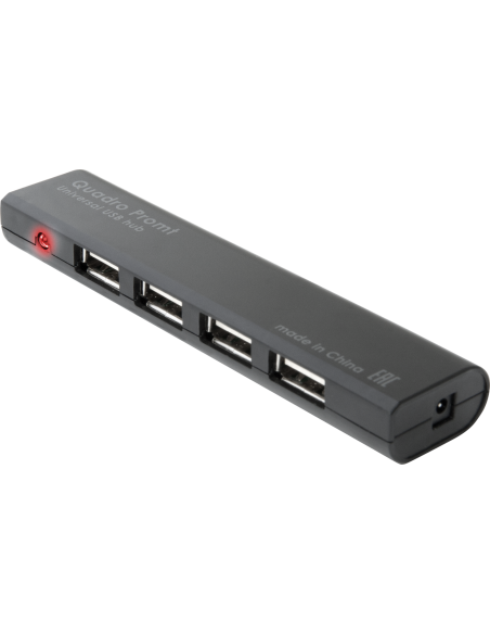 QUADRO PROMT, HUB USB 2.0, 4 PORTE, NERO