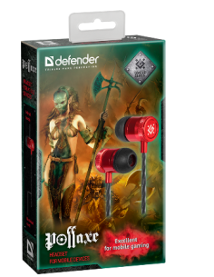 POLLAXE, AURICOLARI GAMING, NERO/ROSSO 2