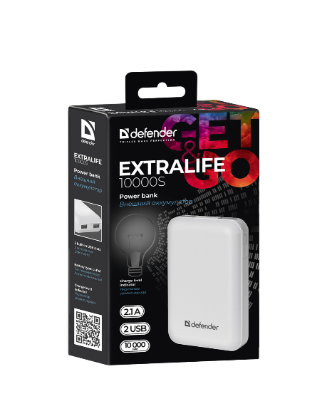 EXRALIFE POWER BANK 10000mAh, BIANCO