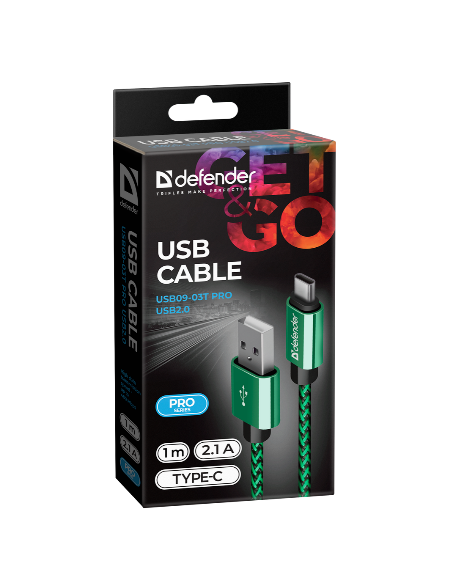 1,00 mt USB - USB-C, VERDE 1,00 mt USB - USB-C, VERDE