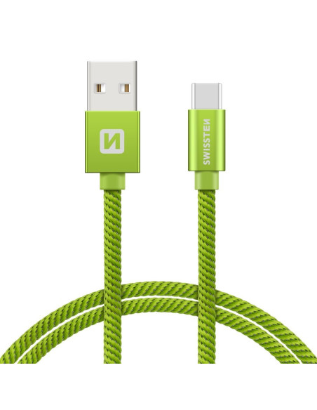 1,20 mt USB-C DATA CABLE Tessuto Verde 1,20 mt USB-C DATA CABLE Tessuto Verde