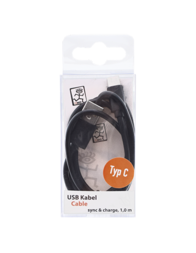 1,00 mt Cavo USB A/Type-C nero