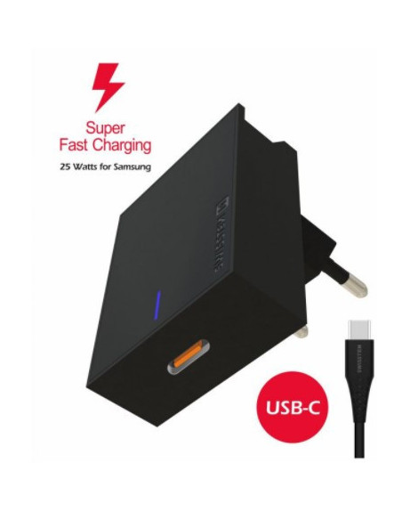 Super Fast Charging USB-C, 25W, Black Super Fast Charging USB-C, 25W, Black