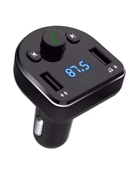 15W Car Charger with FM Radio, MP3 Bluetooth, Quick Charge e Flash Drive